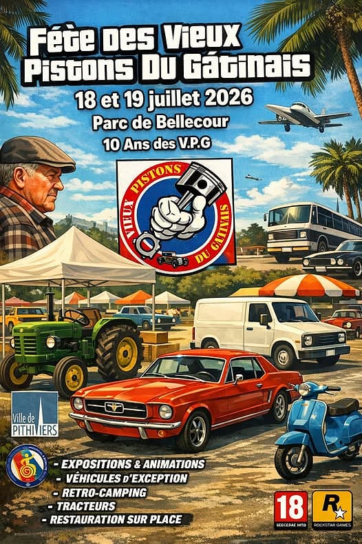 Affiche officiel pour Les Vieux Pistons du Gâtinais